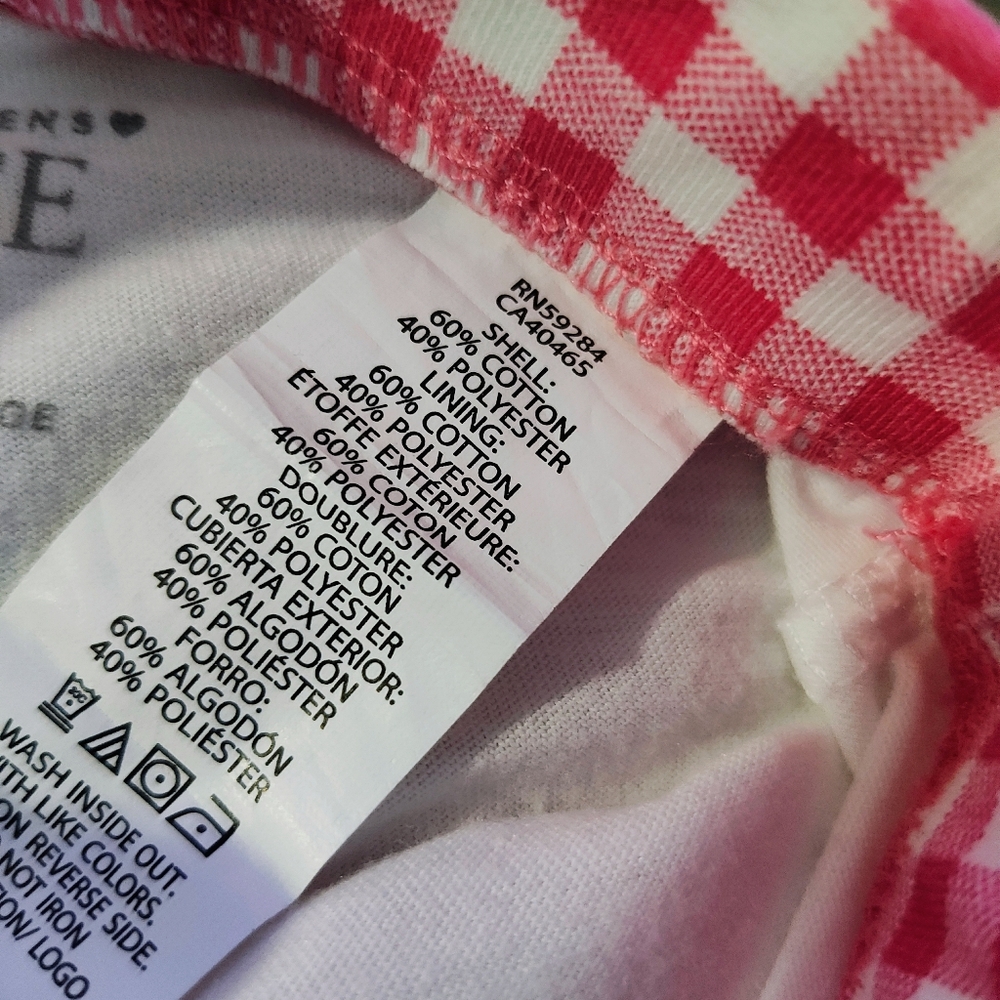 Place White Tee with Pink Gingham Trim - Picture 7 of 10